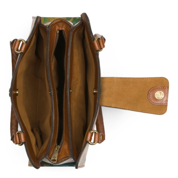 NWT Patricia Nash Leather Rienzo Satchel, Watercolor Butterfly 🦋 multi color - Picture 9 of 13